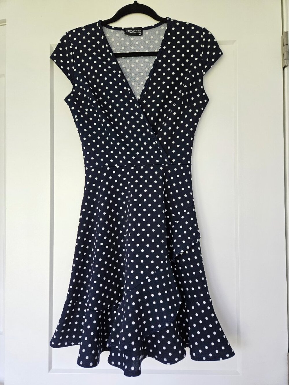 Blue white polks dot dress